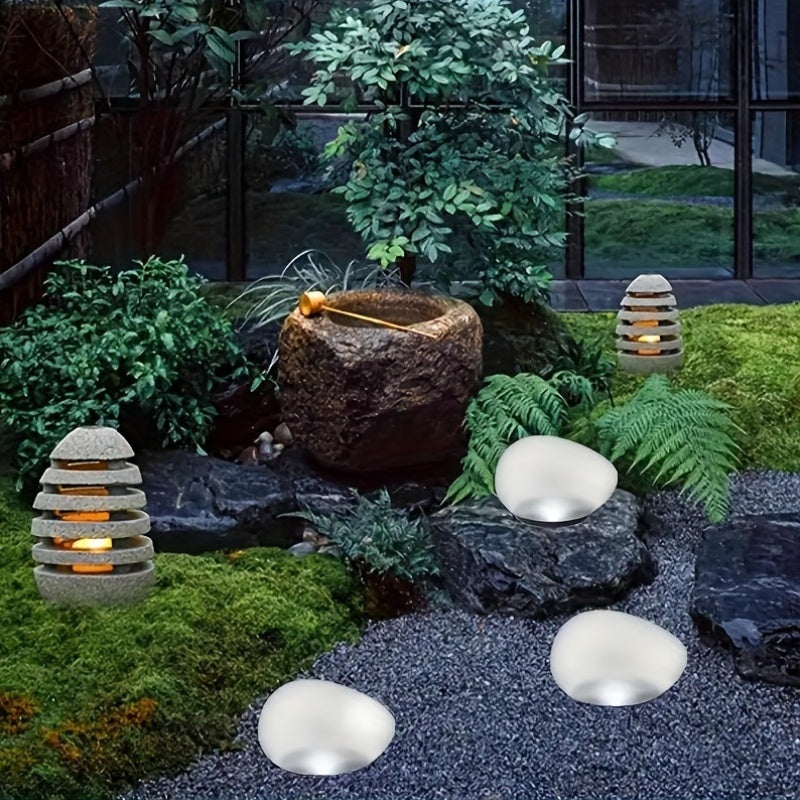 New Solar Salt Rock Light Set (4/6-Piece), Designed for Outdoor Use as Decorative Landscape Lighting. Perfect for Garden, Patio, Pool, Wedding, Dinner and Holiday Decoration, with Cool White Light.