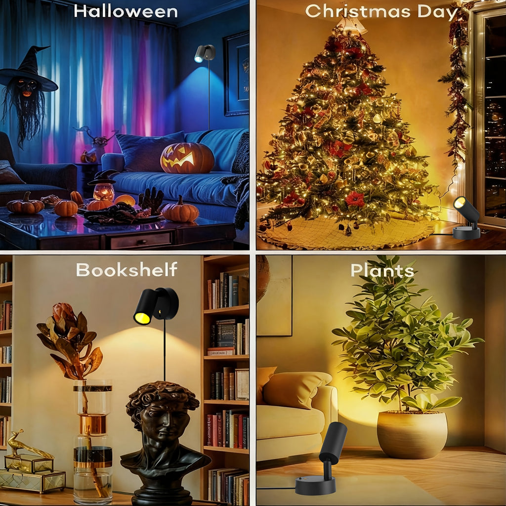 RGBW Indoor Spotlight, Multi-Color Changing Wall Light with Touch and Remote Control, Mini Spotlight, Dimmable LED Plant Spot Light, Art Decorative Light