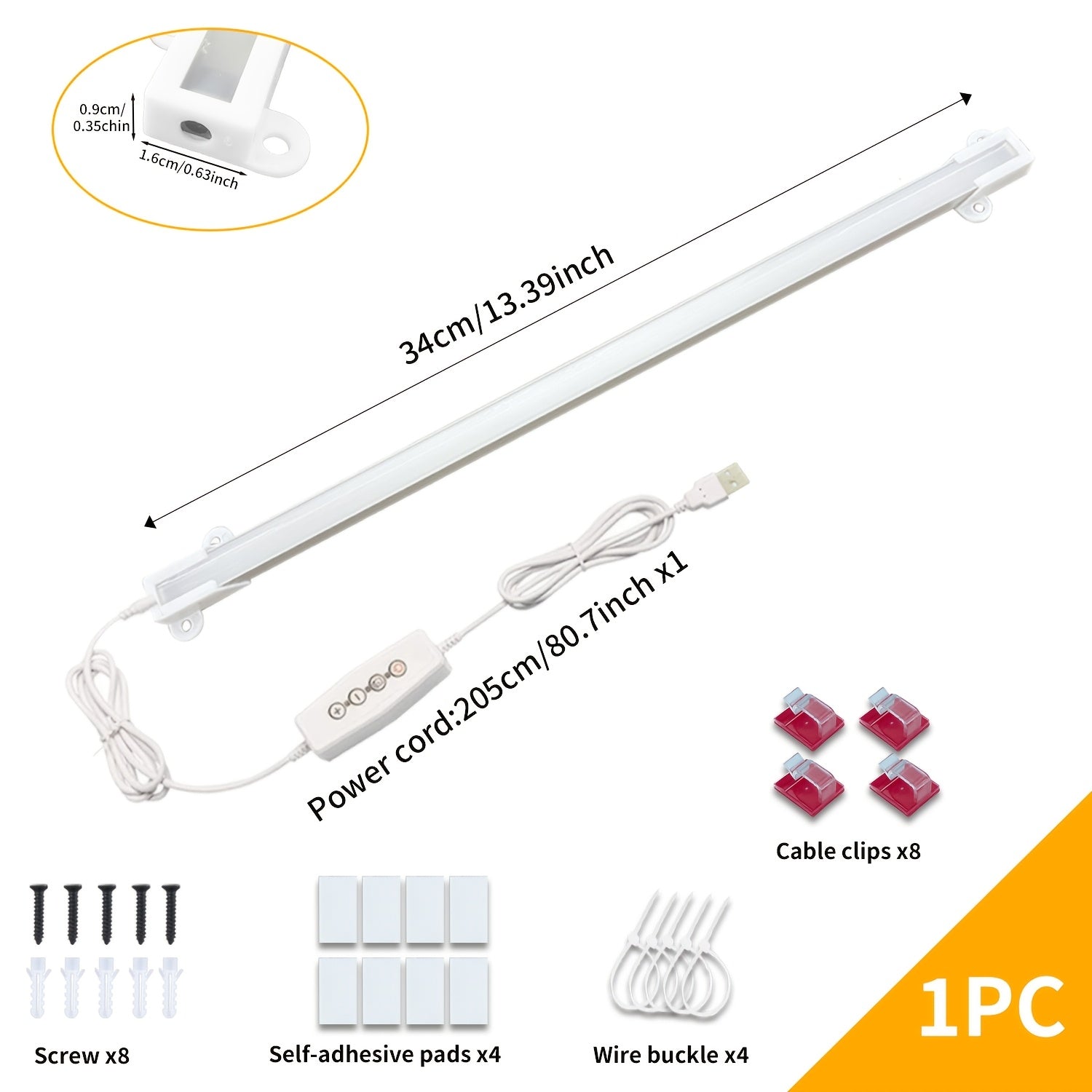 1 件/2 件/3 件/4 件超亮冷白色 LED 下櫃任務照明套裝，可互連燈具，無介面卡（5V/2A），可調光 LED 燈帶，適用於廚房櫥櫃、食品儲藏室架子、辦公桌、獨特的裝飾、鄉村住宅