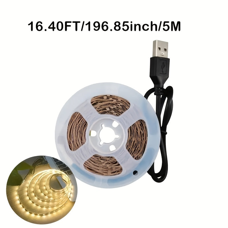 USB灯条 DC5V 明亮的柔性LED灯带 带自粘 SMD2835 可任意裁剪 可做装饰 照明