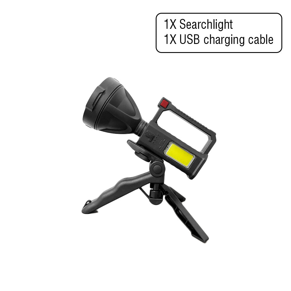 3 Styles USB Charging LED Spotlight Flashlight, High Lumen Upgraded XHP70/XHP50/XPE, 4 Modes Bright Searchlight, Portable Flashlight with Bracket, Ideal for Camping, Hiking
