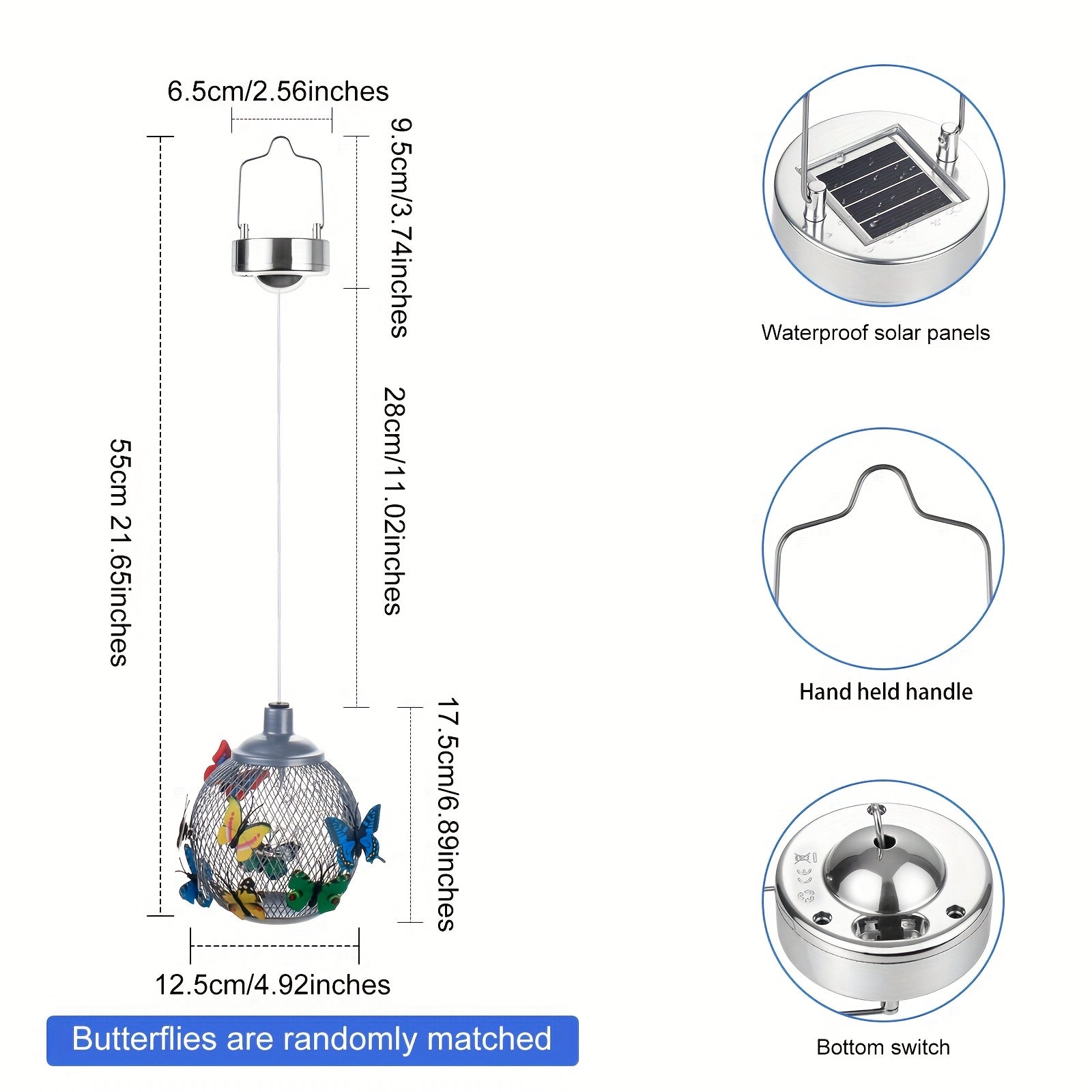 BEAKJEONG One or Two Pieces Outdoor Courtyard Solar Light, Butterfly Globe Light, Suitable for Mother's Day, Valentine's Day, Birthday Party, Wedding Decoration, Lawn, Garden, Patio Creative Animal Style Solar Light Holiday Decoration,