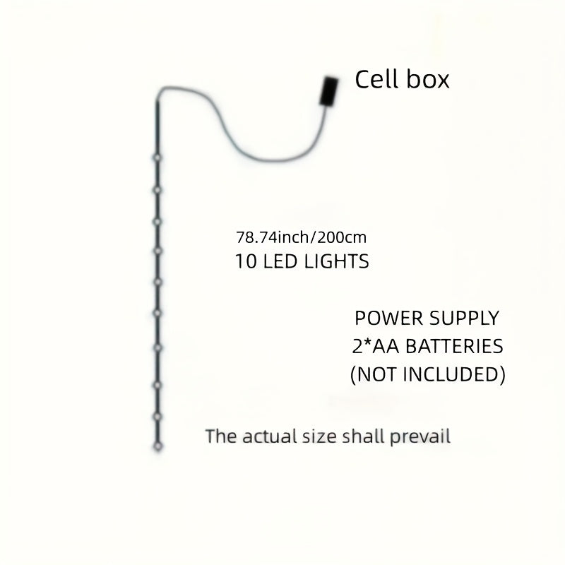 1入 可愛動物爪印燈串，78.74英吋 10 LED 電池供電，臥室、生日裝飾、室內外燈、婚禮、聖誕節、夏季庭院、派個用品陽台裝飾燈串，攤位LED小燈泡（不含電池）