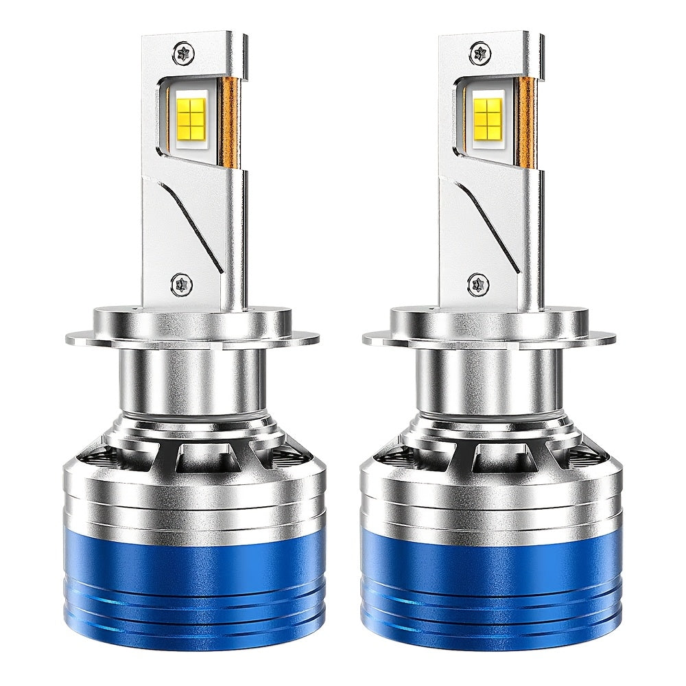 CARLITEK 2-Pack H1/H1/H7 LED Headlight Bulbs, 5570 CSP Chip, with Fan Cooling, 6000K Cool White Light, 12V, 10000 Lumens