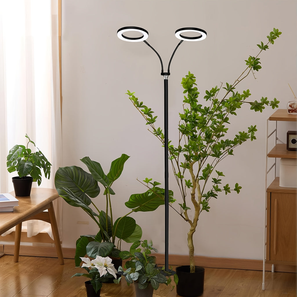 Full Spectrum LED Plant Grow Light Bar with Stand – 3 Lighting Modes, 10 Dimming Levels, 3/9/12 Hours Timing Function; Heavy-Duty Adjustable Floor Grow Lamp, Height Adjustable, Perfect for Indoor Potted Plants, Seedlings