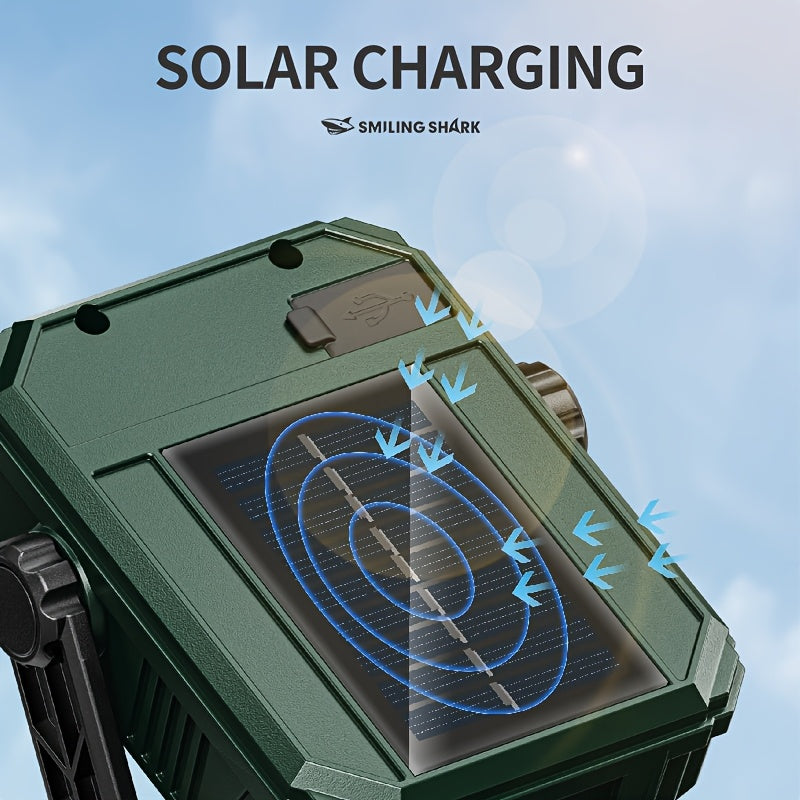 SMILING SHARK Upgraded Rechargeable LED Flashlight & Work Light 7-Color COB Magnetic Light Power Display Portable Bracket for Camping Emergency Barbecue Outdoor Hiking Activities