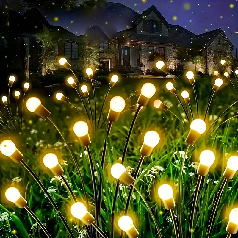 Solar Firefly Light, Equipped with Ten LED Beads, Wind-Driven Lawn Light, Courtyard Garden Ground Insert Light, Ambient Camping Light