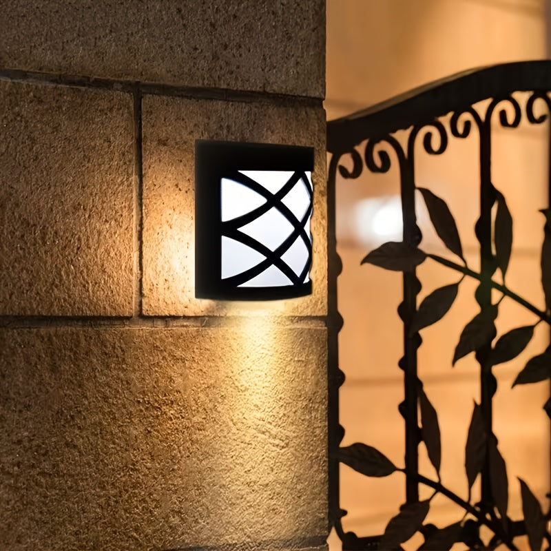 1pc Solar Wall Light Fence Light LED Fence Ambient Light Garden Courtyard Light Outdoor Night Light Optional White/Warm Light