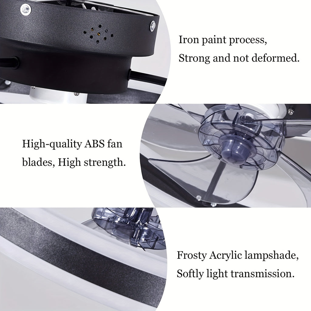 Ceiling Fan with Light, 6 Speed Levels & 3 Color Dimmable LED, Remote & APP Dual Control, Reversible Wind Direction, Ultra-Thin Flush Mount Ceiling Fan, Ideal for Home Decoration, Living Room, Bedroom
