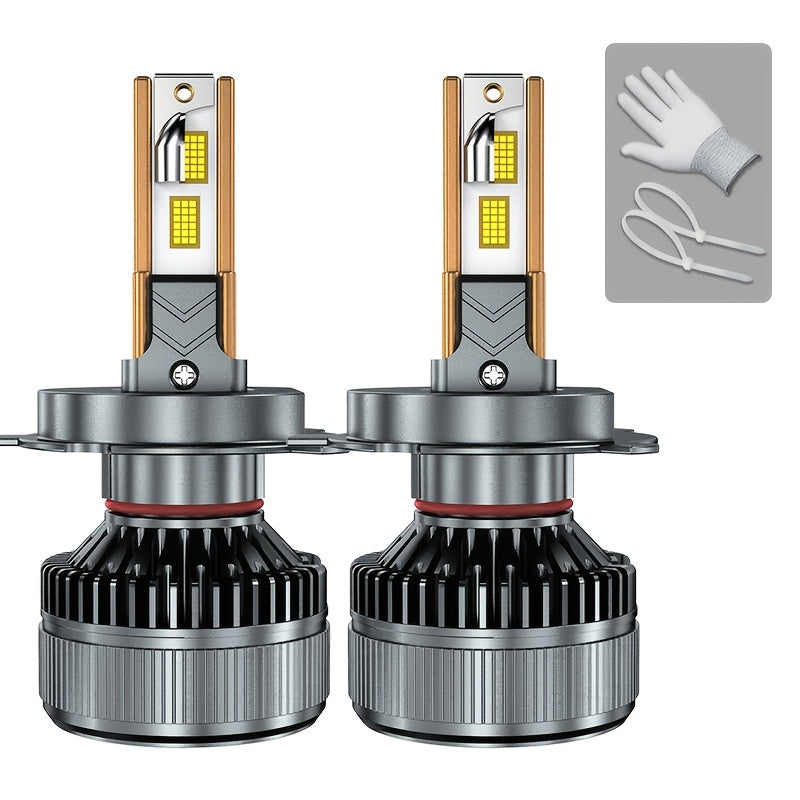 H7 H4 LED Headlight Bulbs 2-Pack, Canbus Compatible, Suitable for H1 H11 Fog Lights, Turbo Light Design, 6000K Color Temperature. Compatible with H8 H9 9005 HB3 9006 HB4 Fog Lights, for Vehicles with 12V or 24V Voltage