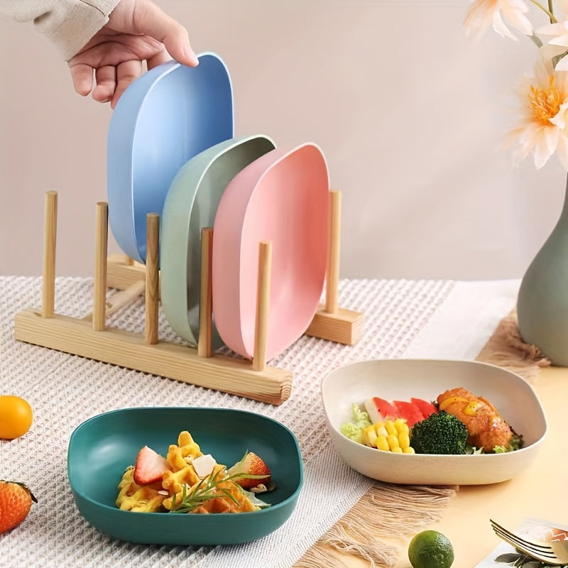 4/5Pcs Square Deepened Plates, Thickened Lightweight Dinner Plates, Microwave Safe & Dishwasher Washable, Easy Clean Stackable Shatterproof Tableware, Ideal for Fruit Salad Dessert Party Camping & Back to School