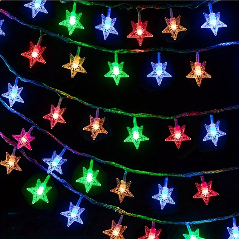 1包太阳能100LED/50LED/20LED星星串灯，8种灯光模式，星星仙女灯太阳能室内外闪烁圣诞灯，卧室派对婚礼圣诞树装饰，暖白/彩色