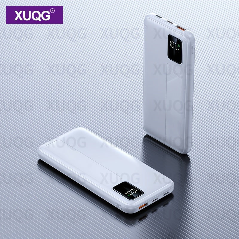 10000mAh Power Bank with LED Battery Display, Dual Outputs, Compact Portable Charger for Outdoor Emergency and Mobile Devices