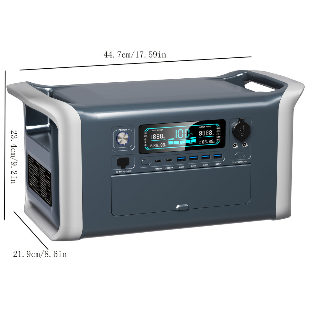 1024Wh LiFePO4 電池 UPS 便攜式電源站 太陽能發電機/100W 太陽能板，停電預防，備用電池行動電源，具備 AC 110V DC USB USB-C 輸出和 LED 燈，戶外露營旅行 RV 旅行居家節慶聖誕禮物
