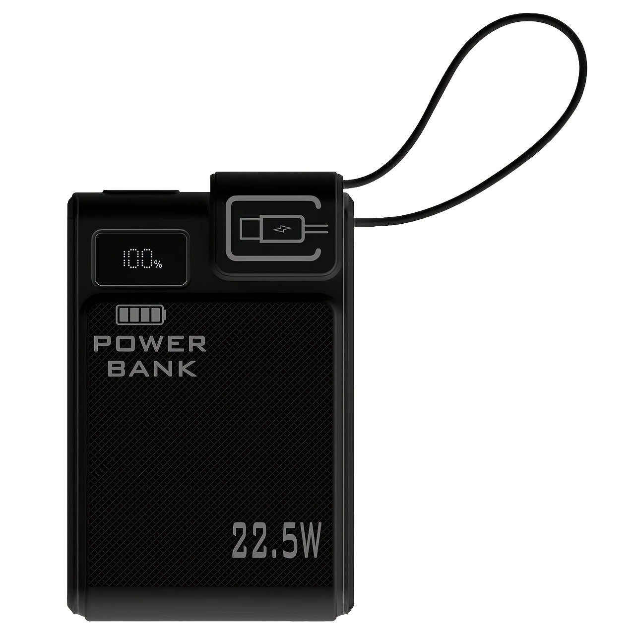TQQDCI行動式充電寶10000mAh大容量手機充電器，支援PD-C22.5W雙向快充，內建Type-C快充線，適用於iPhone系列及三星系列手機，返校季必備，節日好禮，復活節贈禮