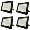 4-pack 100W LED floodlight waterproof outdoor safety lighting wall-mounted metal and glass external work light, with mounting hardware, compatible detachable cord connection luminaire