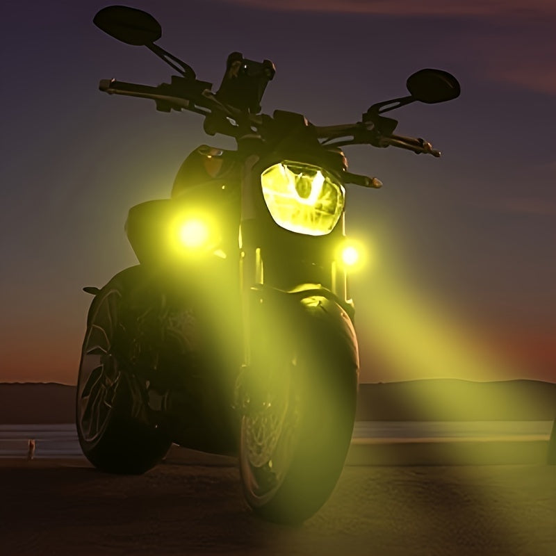 Super Bright LED Motorcycle Light - Dual Color High/Low Beam Car Light, Suitable for Sedans, Trucks, SUVs and UTVs, 12V/24V Voltage, Mini Lens, Black Housing, Off-Road Specific