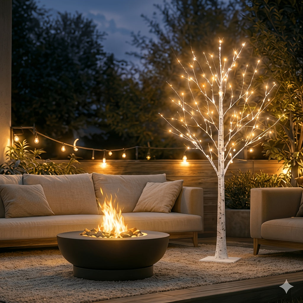 1PC 6FT Artificial Birch Tree LED Tree Light, Suitable for Indoor Living Room Office Study Kitchen Outdoor Garden Decoration, Perfect for Festival Atmosphere Decorative Tree Light, Gift, USB Powered