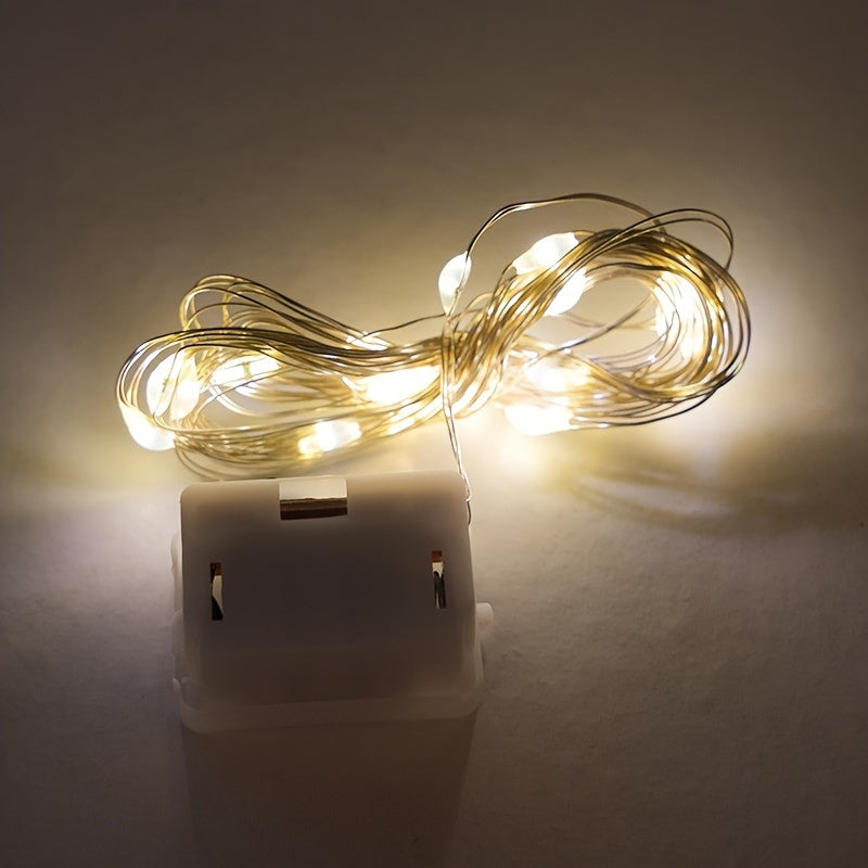 4个/10个 LED 仙女灯 电池供电灯串 银色线 6.6 英尺 20 LED 螢火虫 星空 月亮灯 适用于婚礼、派个、卧室、庭院、圣诞氛围灯、蛋糕、花束装饰