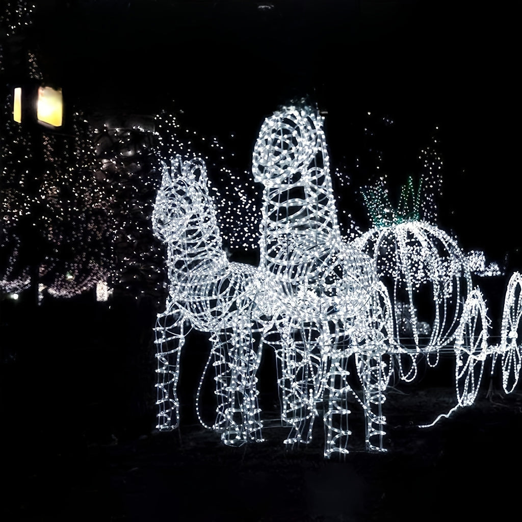 100英尺304太阳能PVC灯管，带遥控器、定时功能、8种闪烁模式、1200mAh电池容量、超亮氛围照明适用于万圣节和圣诞节装饰、户外氛围装饰、耐用构造、明亮照明、家居装饰