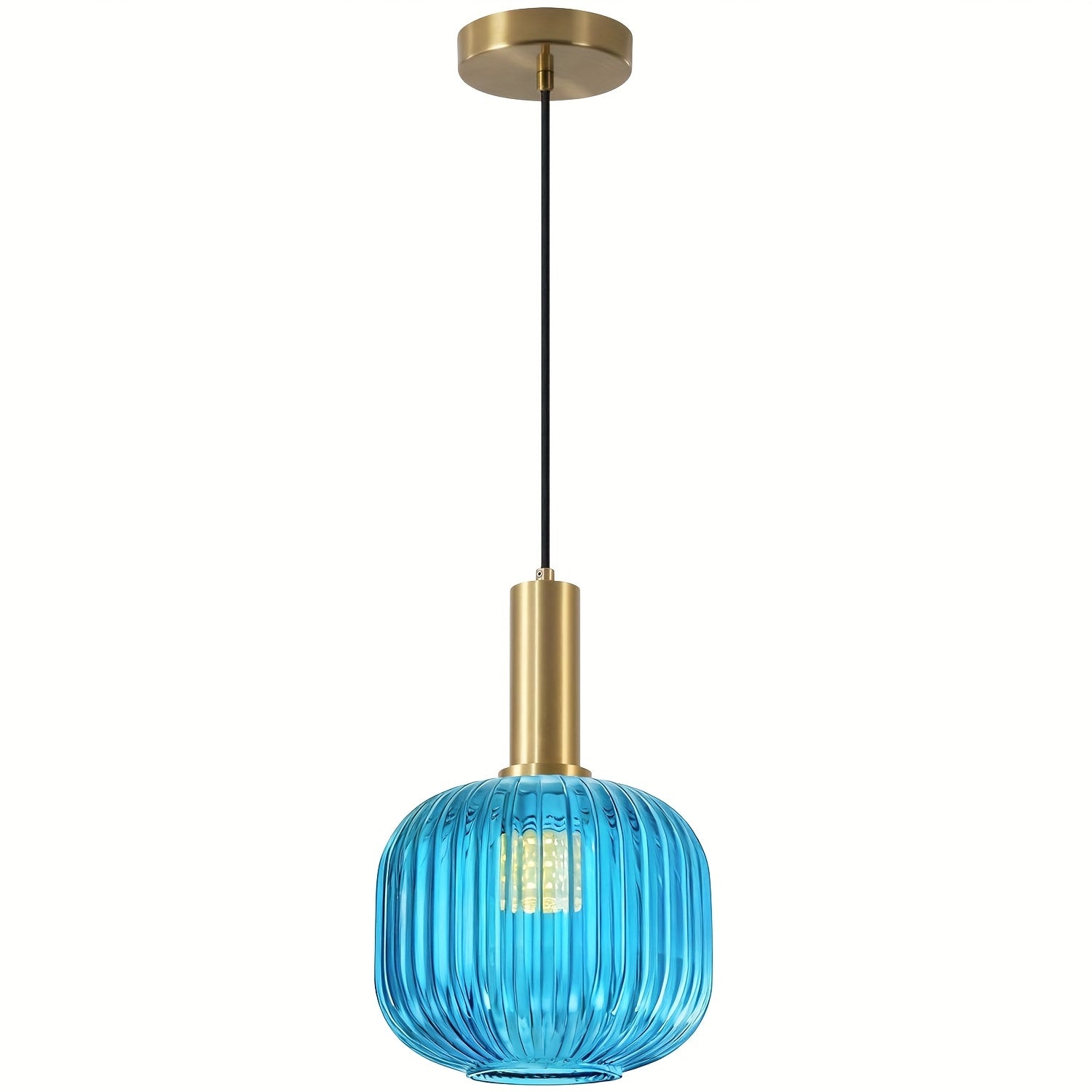 Blue glass modern minimalist pendant light, suitable for dining room, living room, kitchen, bulb not included