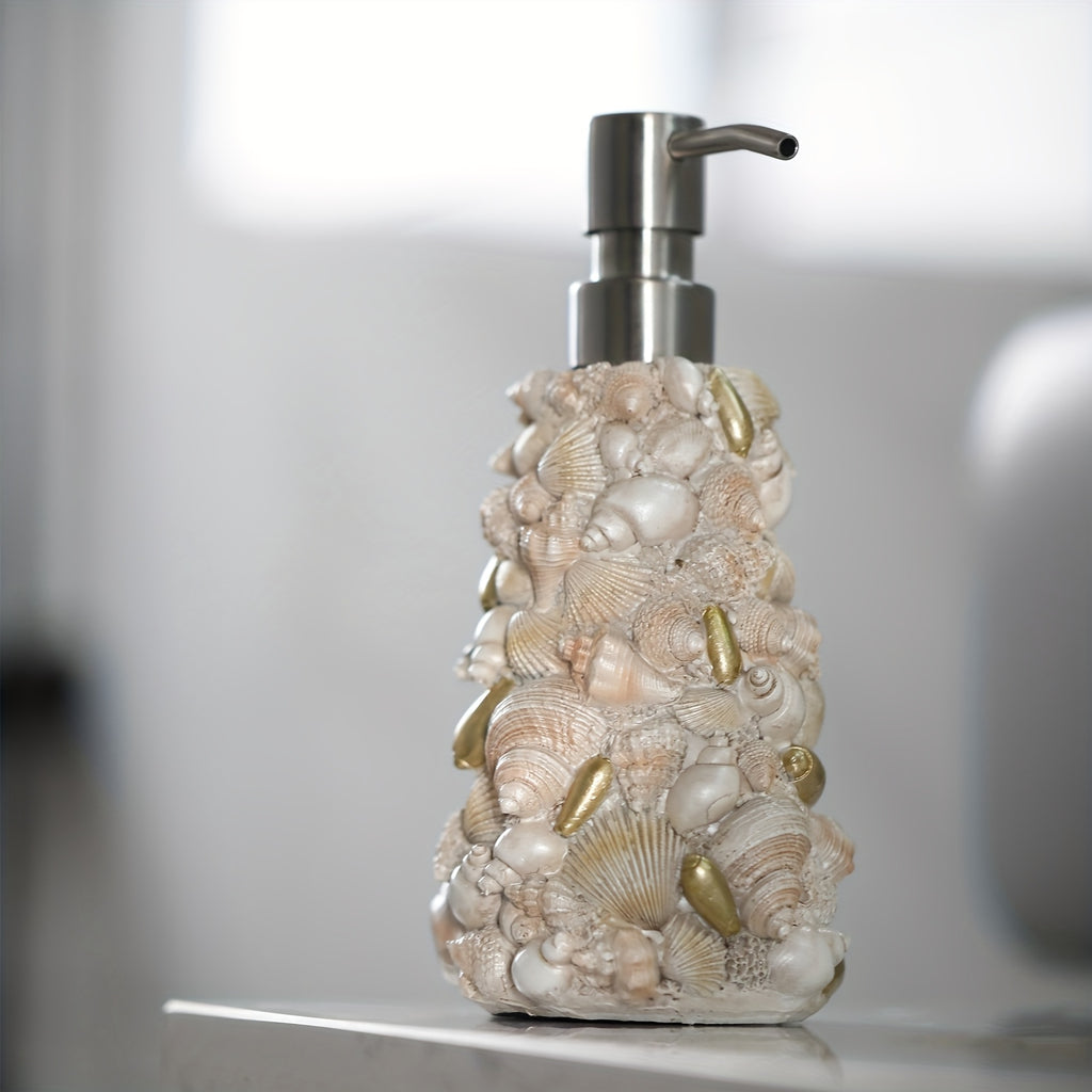 1pc Shell-Shaped Soap Dispenser - Refillable Bottle for Home, Kitchen & Bathroom, Creative Ocean Style Decor