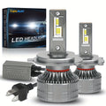 路普奥 H4 LED 头灯灯泡 - 40000LM，600% 更亮6500K 冷白光，双铜散热片，涡轮冷却，可兼容Canbus，12V-24V，铝制，2件装