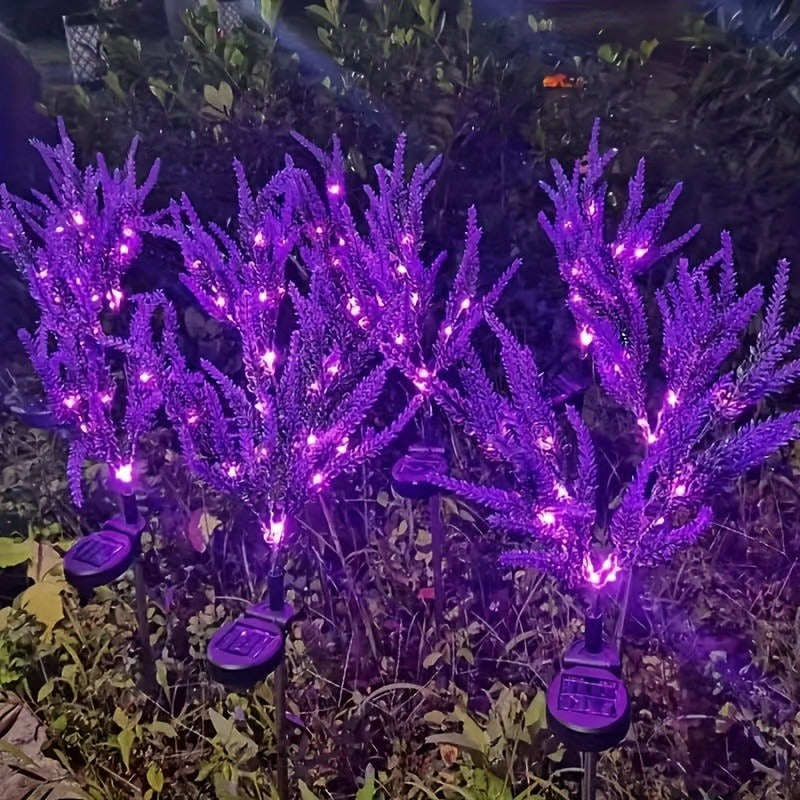 New Solar Glowing Lavender, Purple Light Ground Insert Outdoor Garden Atmosphere Decorative Light, Ground Insert LED Lawn Light, Festival Outdoor Display Lighting, Perfect for Decorating Courtyards, Lawns, Gardens and Pathways