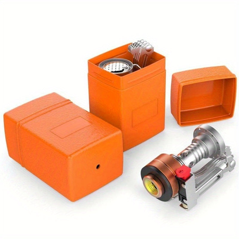 Portable Camping Stove – Windproof & Stable Support Backpacking Stove with Electric Ignition, Compact & Lightweight, Ideal for Outdoor Hiking, Backpacking & Camping Cooking