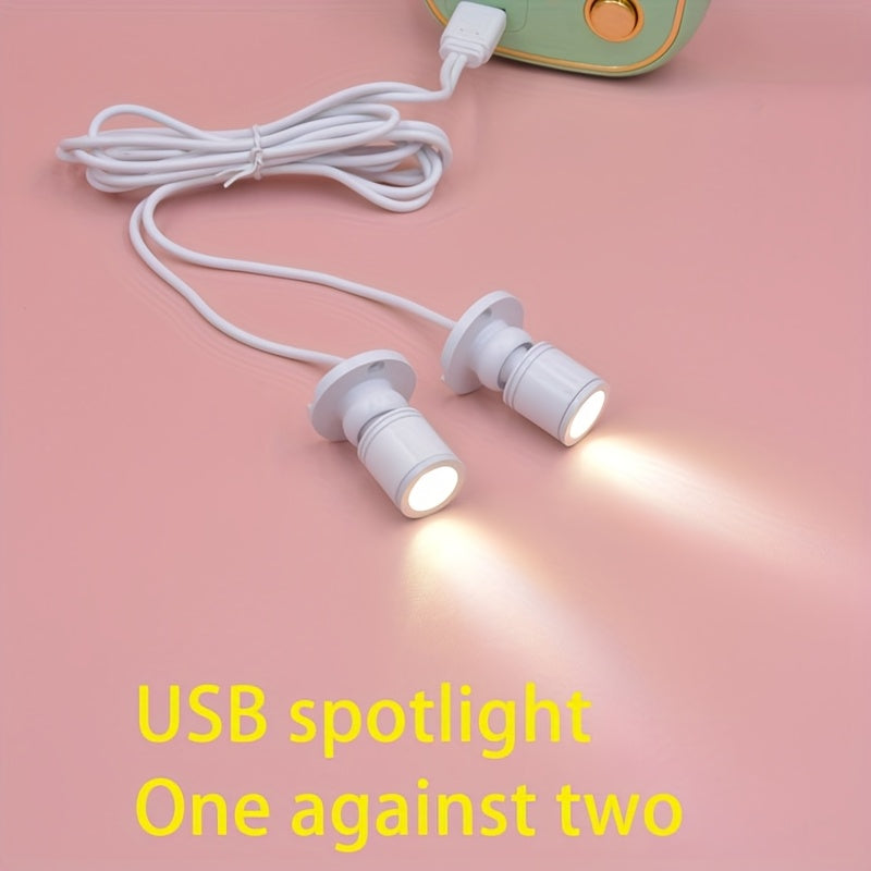 Dual-head USB LED desk lamp, with gooseneck arm and USB cable - suitable for office, aquarium, bookshelf - USB spotlight, ceiling/luminaire (not compatible with USB port)