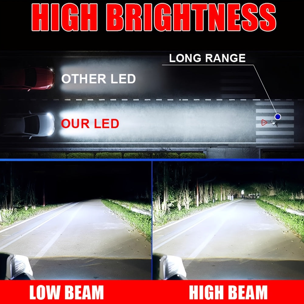 2-Pack H11 Car LED Headlights | 60000Lm, H4/9003/Hb2 H7 H11/H9/H8 H1.9570 Csp Chip, 7500K, 320W, Canbus, 9005/Hb3 9006/H, No Battery Included