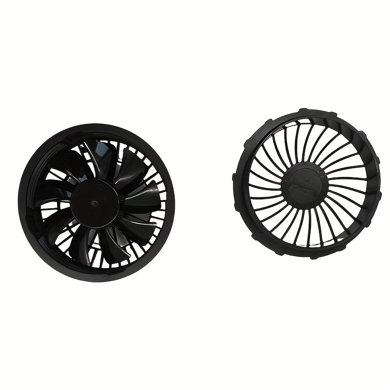Fan Clothes Use 9-Blade Fan, High Airflow Brushless Motor, 5V USB Port Working Clothes Cooling Fan, 1 Pair