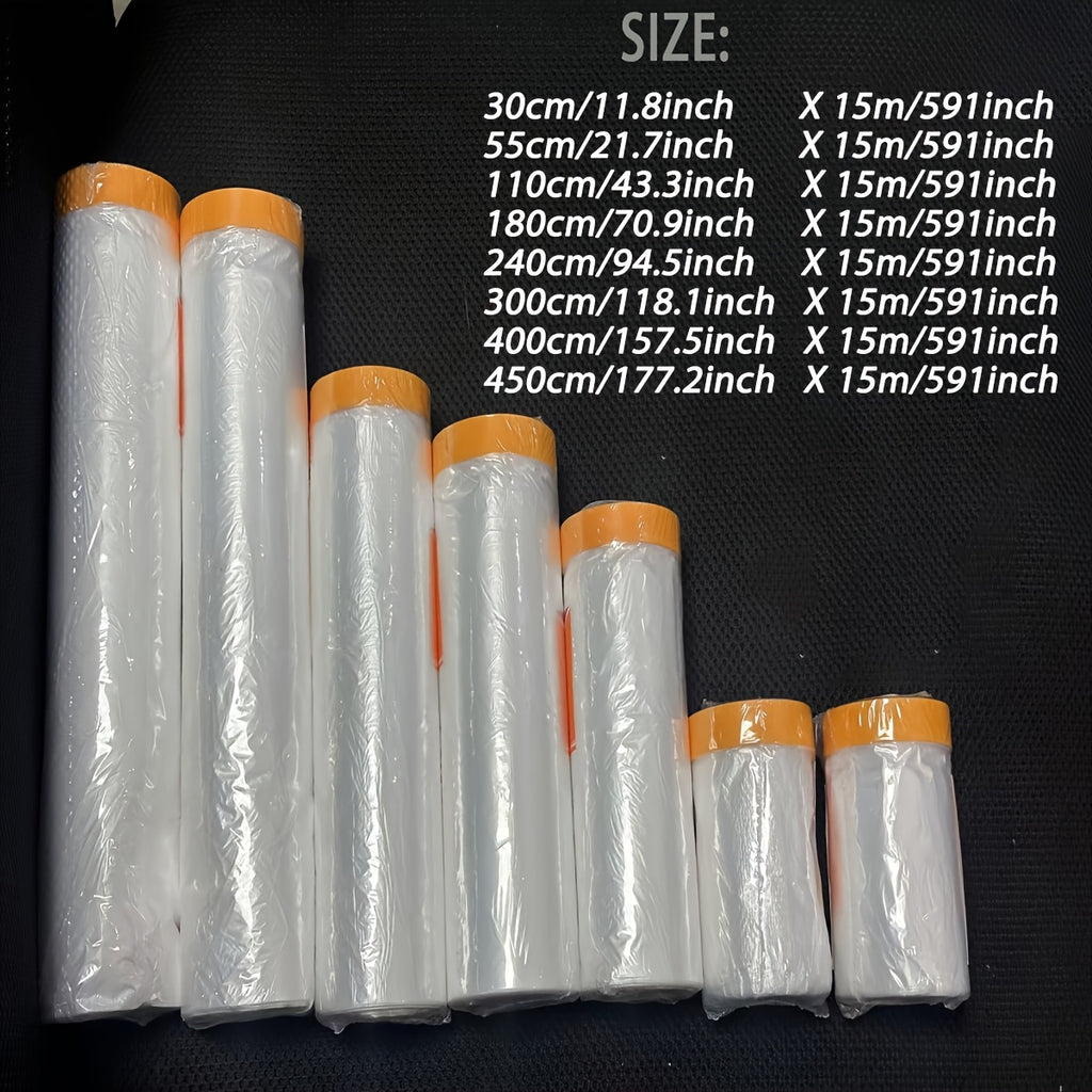 一卷预粘遮蔽膜，用于涂漆滴落的粘性塑料，以及用于家具和墙壁的多功能遮蔽纸