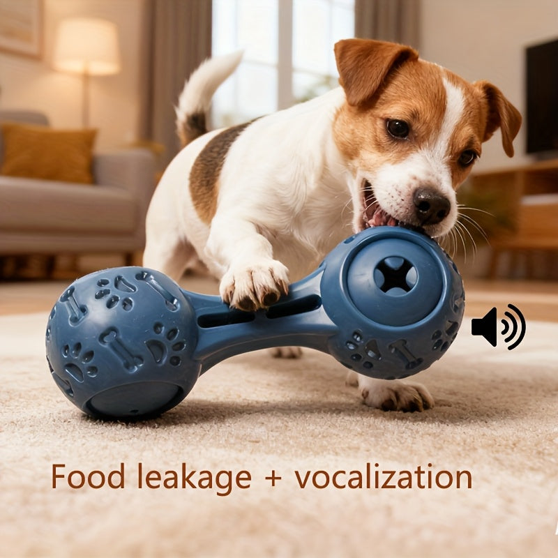 大型犬耐咬玩具 - 重型发声器与零食分配器，坚韧热塑性橡胶咀嚼棒，带抗咬发声装置，互动幼犬磨牙玩具，缓解攻击性咀嚼犬的焦虑（适用于所有犬种）