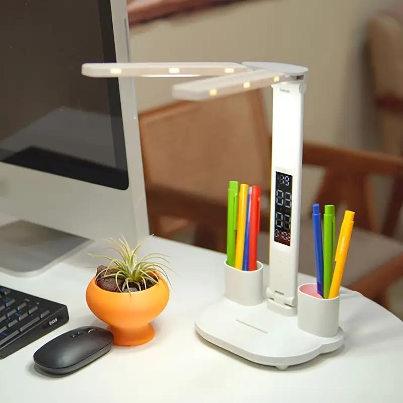 Smart dual-head LED light, USB dual-head pen holder lamp, art decorative light, smart desk lamp, suitable for dormitory, bedroom, living room, home office desk lamp, reading light, night light, table lamp and lighting fixture