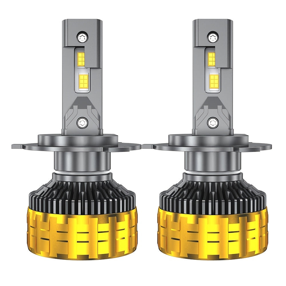2个装 H4 H7 H11 LED 汽车大灯 H1 H9 9005 HB3 9006 HB4 9012 Hir2 9007 HB5 9008 H13 远近光灯泡 6000K 白色 800% 增亮，带外置驱动 Canbus 插件即用，无需电池
