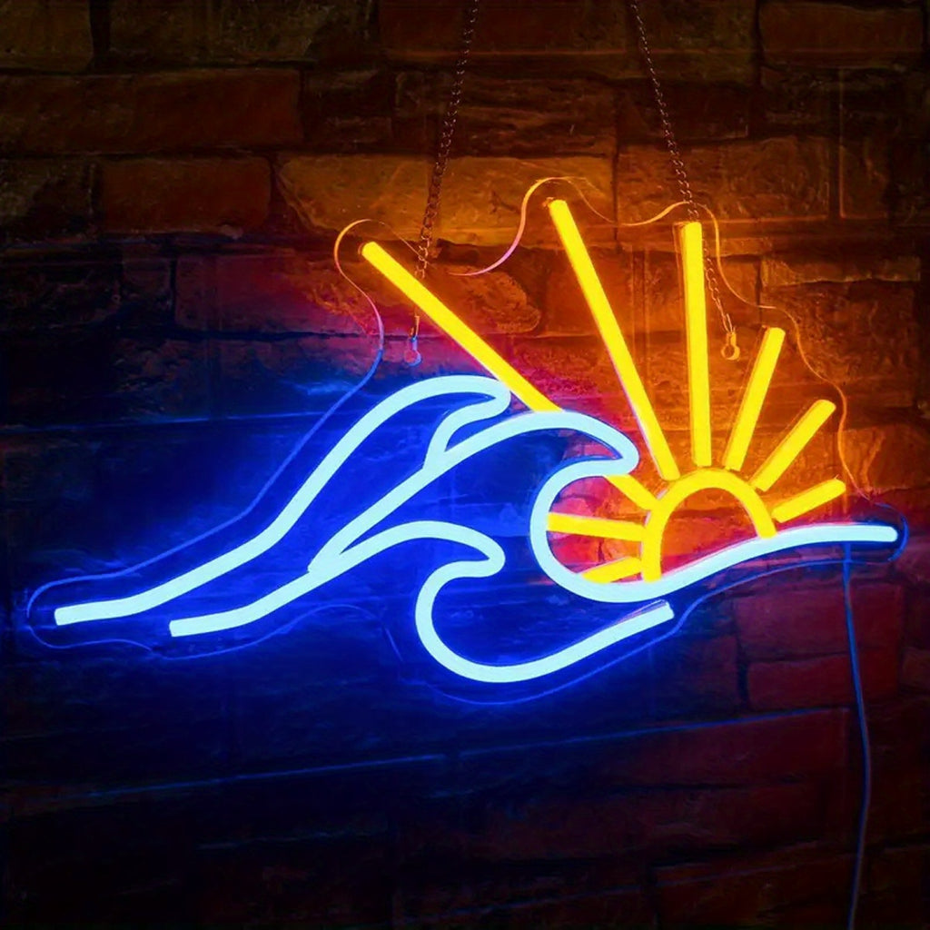 Multi-color changing LED neon tube light — neon decoration suitable for home, bars, parties, weddings, Valentine‘s Day, birthdays, equipped with simple button control and energy-saving LED lighting