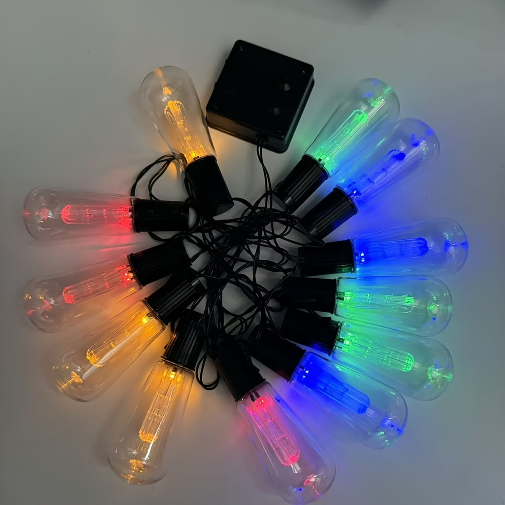 12，20LED爱迪生户外太阳能灯串，8种照明模式，可调节的,露台，花园，市场。