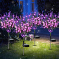 4pcs Solar Lavender with Butterfly Flower Light LED Outdoor Decoration Courtyard Garden Villa Atmosphere Lawn Ground Insert Landscape Light Party Decorative Flower Light