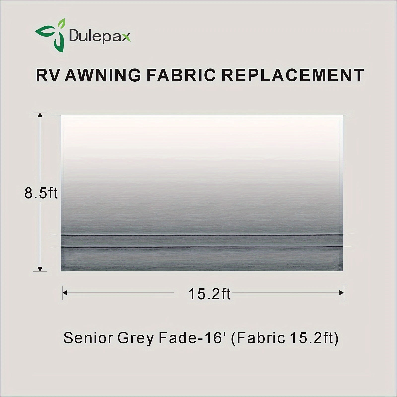 RV Awning Fabric Replacement Heavy Duty 16oz Vinyl Fabric - Universal RV Awning Replacement for All Brands - Premium Faded Grey Blue
