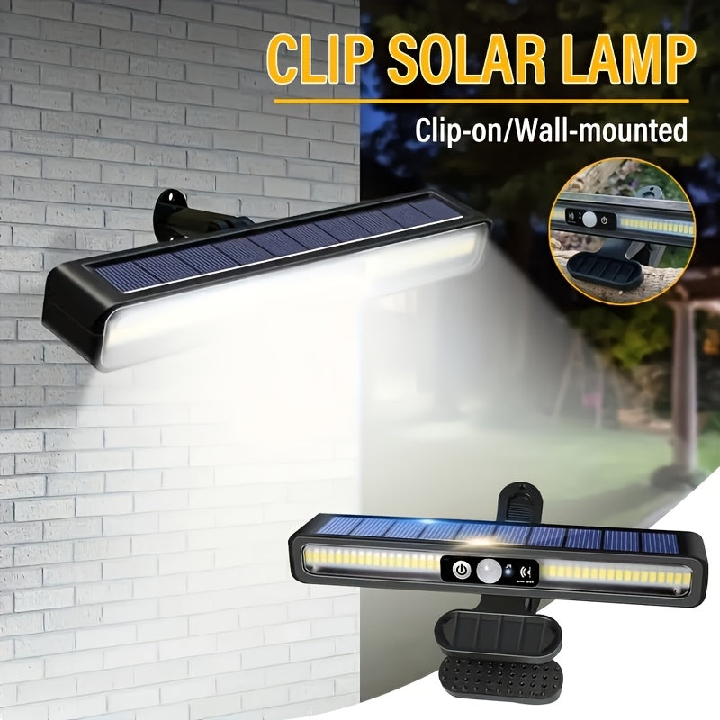1/2 Pack Solar LED Outdoor Light, Solar Security Wall Light with Motion Sensor, Suitable for Commercial Street and Area Lighting, Solar Street Light Can Be Clip-On or Wall-Mounted, Perfect for Garage, Courtyard, Garden, Campsite Use