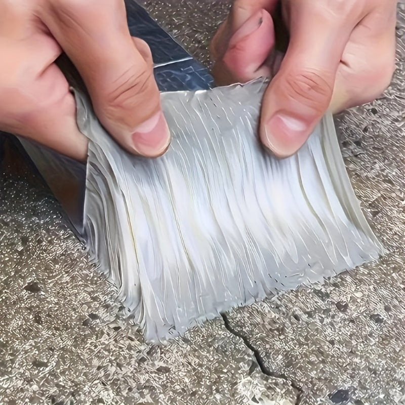自粘铝箔胶带 - 银灰色，非常适合家居装饰和办公室使用，适用于墙壁、塑料、玻璃、木材、金属表面，耐用- 自粘密封与防漏，银色丁基胶带，RV修复铝箔贴纸，窗户、和屋顶密封条，船用及管道密封胶带