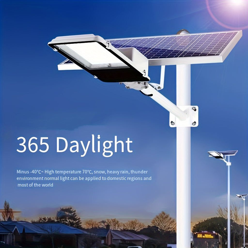 300W Solar Outdoor Motion Sensor Floodlight with Remote Control - 100-120m² Coverage Area, 118.11-157.48 inches Height, 365-Day Operation, -40°C High Temperature and 70°C Low Temperature, Solar Powered Street Light
