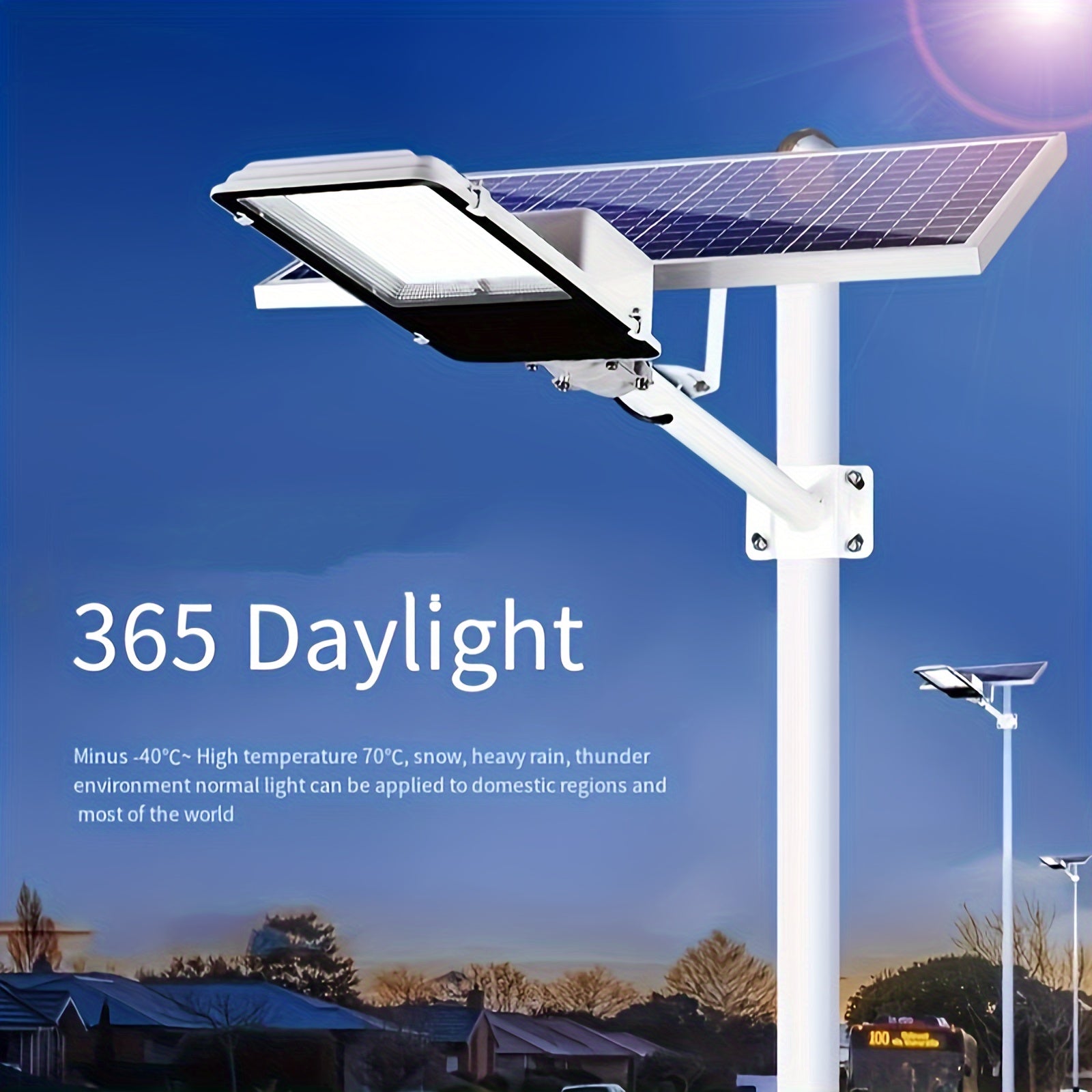 300W Solar Outdoor Motion Sensor Floodlight with Remote Control - 100-120m² Coverage Area, 118.11-157.48 inches Height, 365-Day Operation, -40°C High Temperature and 70°C Low Temperature, Solar Powered Street Light