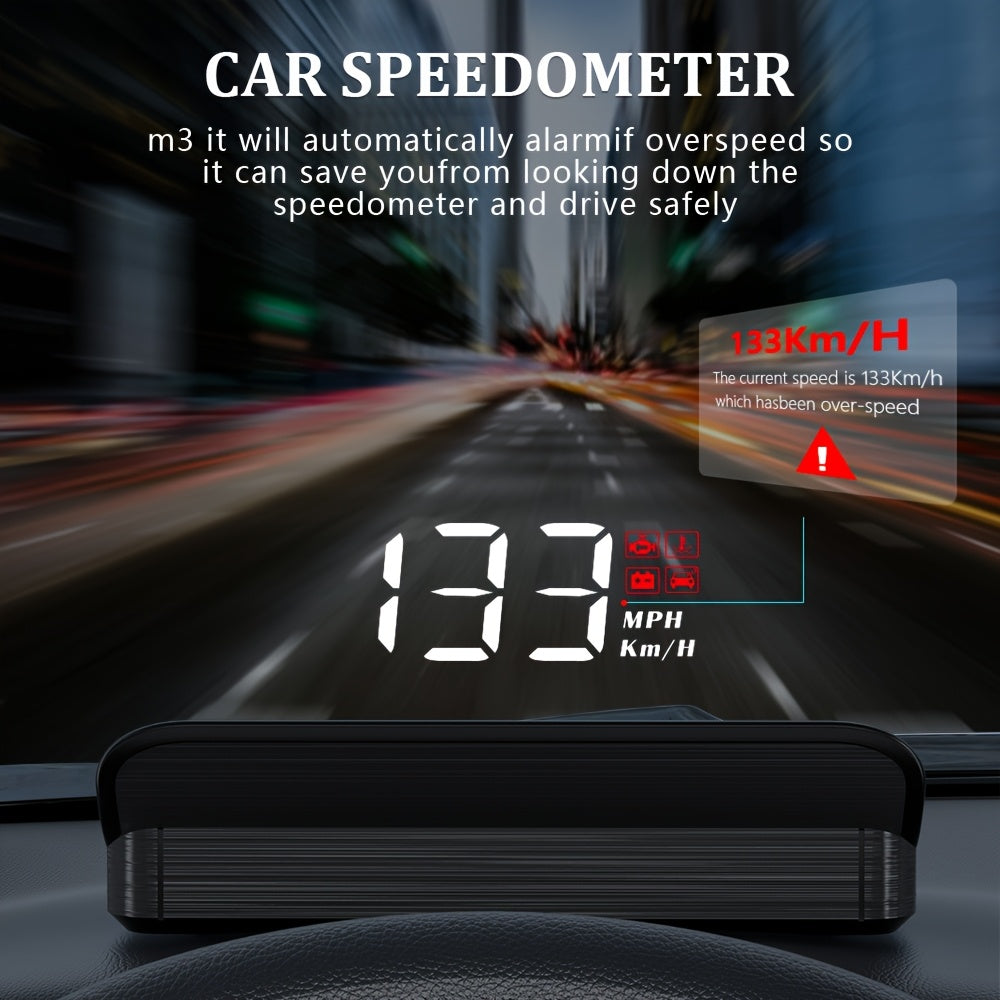 M3 HUD Head-Up Display OBD2 Trip Computer Speed Projector Car Computer Fuel Efficiency Alarm Car Modification