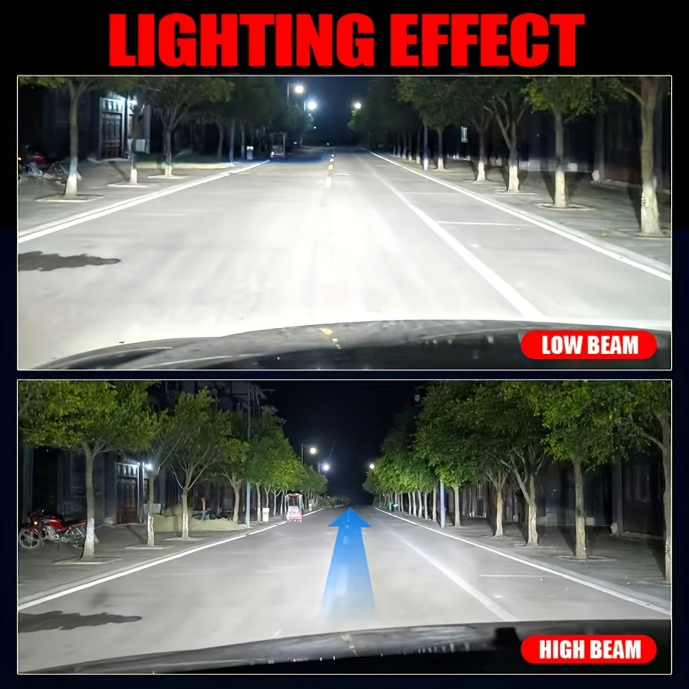 2-Pack H4 LED Bulbs, Car LED Headlights, 57860 Lumens, 6500K 360° Beam Angle, 6-Lens Spotlights with 3570 Chips, No Battery Needed, Easy to Install - B0070