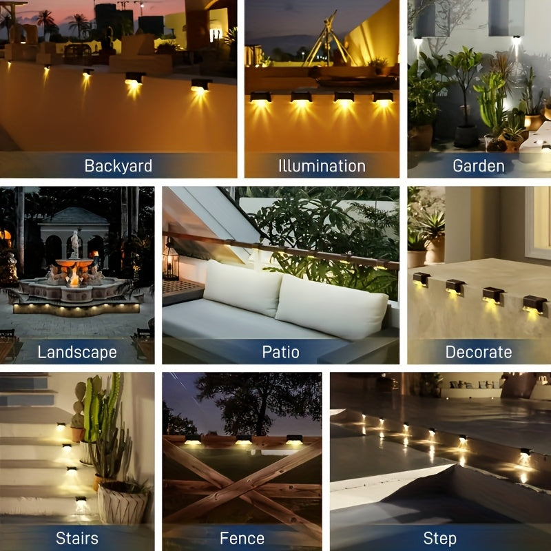 32/16/8 Pack Solar Outdoor Light, LED Solar Ground Insert Light, Solar Step Light, IP44 Waterproof, Courtyard Decorative Light, Solar Fence Light for Stairs, Steps, Railings, Courtyard, Patio and Walkways (Warm White)