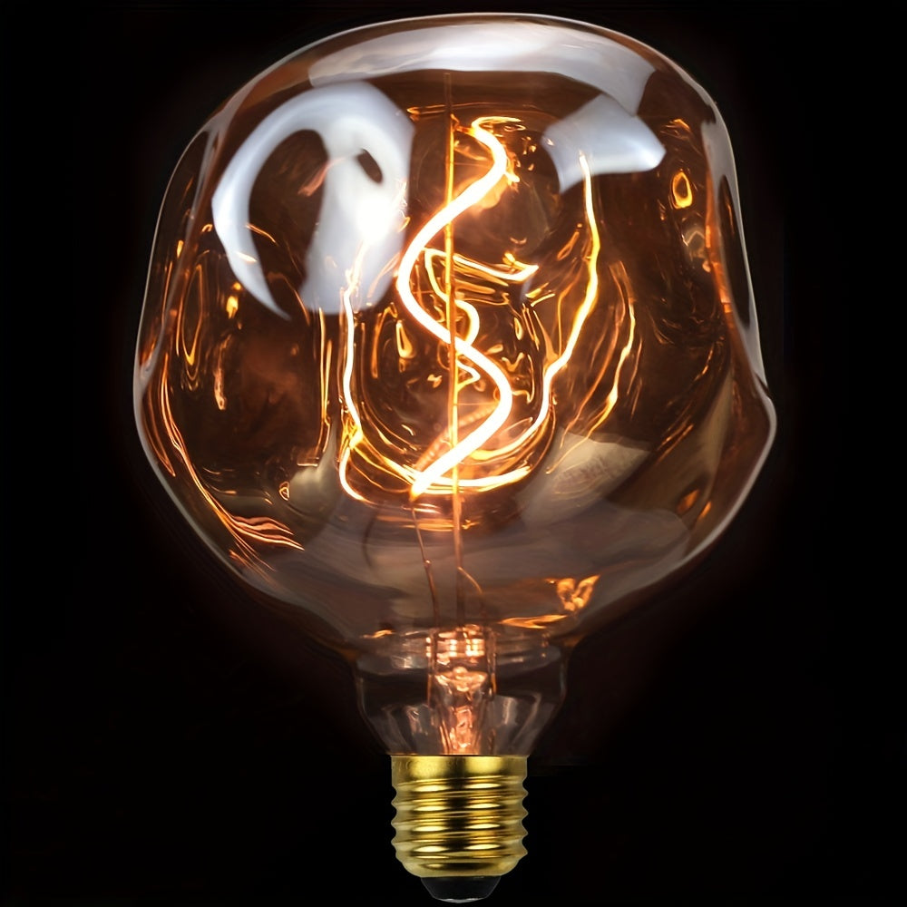 1PC vintage Edison LED flexible filament bulb, creative LED dimmable bulb 110-130V 4W E26 base 2300K warm light amber glass bulb, bedroom living room home decorative bulb