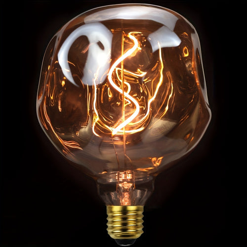 1PC vintage Edison LED flexible filament bulb, creative LED dimmable bulb 110-130V 4W E26 base 2300K warm light amber glass bulb, bedroom living room home decorative bulb
