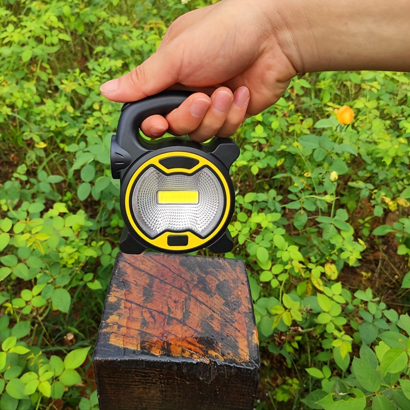 1 LED COB Flashlight Lantern, AA Battery Powered Floodlight + Side Flashlight, Mini Portable COB Light Work Light (Batteries Not Included)